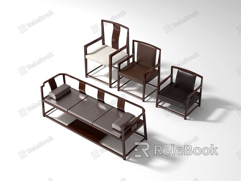 New Chinese style combination sofa and chair combination model