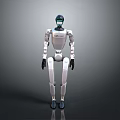 Standing Humanoid Robot Design With White Body And Black Limbs