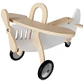 Wooden Building Blocks Toys for Kids Including Rocking Horse Airplane Trailer and Tricycle