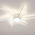 Modern White Ceiling Light With Petal Shaped Design And Dot Pattern Illumination 3d model