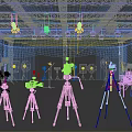 Green Screen Studio Setup With Professional Photography Equipment Tripods Lighting And Cameras