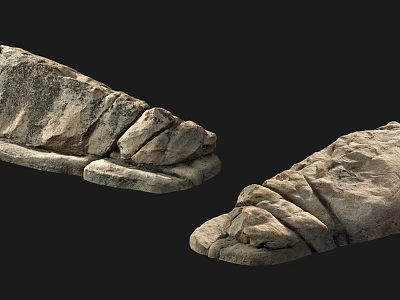 Stone And Wood Decorative Sculptures With Natural Rough Textured Surfaces 3d model