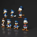 Donald Duck Decorative Figurine Set with Various Stylish Outfits and Hats for Home Decoration