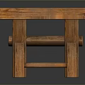 Rustic Wooden Table With Square Top And Crossed Legs Natural Design