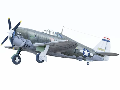 Vintage US Navy Fighter Jet With Green Fuselage Propeller And Star Emblem Design 3d model