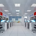 Bright Public Office Area Interior With Office Desks Computers Black Chairs Green Plants And Windows