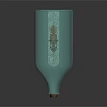 Transparent Glass Bottle With Miniature Water Vessel And City Model On Wooden Base