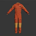 Red And Yellow Professional Work Coverall With Multiple Pockets And Logo Patch 3d model