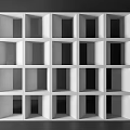 Modern Interior Partition With Geometric Cube Design In Black And White Structure 3d model