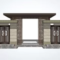 New Chinese Gate Entrance Gate 3d model