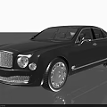 Luxury Black Sedan With Shiny Finish Front Grille And Silver Wheels