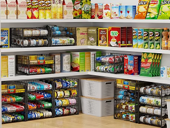 Supermarket Snack Shelf Convenience Store Medicine Beverage Food Display Rack Pharmacy Toy Display Rack Cash Register Storage Rack 3d model
