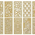 Wooden Room Dividers With Various Laser Cut Patterns For Home Decoration