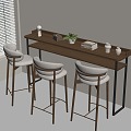 Modern Bar Chair Bar Chair Combination Single Chair High Chair Bar Chair Indoor 3d model