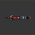 3D Model Heavy Weapon With Red Black Spiral Barrel And Metallic Finish