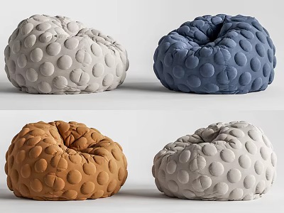 Modern Style Bean Bag Chair With Textured Bubble Design In Multiple Colors 3d model