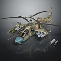 Detailed Military Camouflage Helicopter Scale Model With Weapons Missiles And Accessories