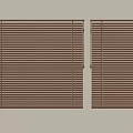 Brown Window Blinds Installed On Beige Wall With Two Panel Design 3d model
