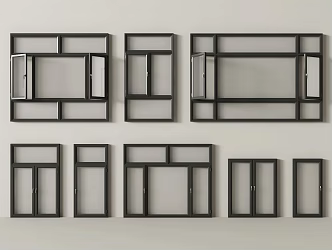 modern windows glass windows casement windows floor-to-ceiling windows bay windows doors and windows 3d model