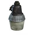 Vintage Industrial Metal Chandelier With Glass Shade And Decorative Top