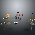 Modern Creative Lighting Fixture Combinations With Pendant Lights Floor Lamps And Colorful Bulbs