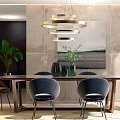 Modern Dining Table and Chair Combination Dining Table and Chair 3d model