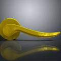 Golden Metallic Door Handle With Shiny Reflective Surface And Sleek Design