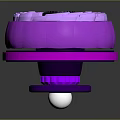 Glowing Purple Spinning Top With Wolf Head Center And Metallic Ring Structure