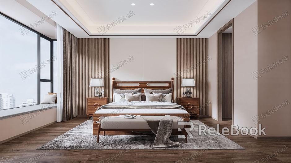 New Chinese-style master bedroom model