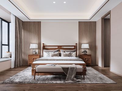 New Chinese-style master bedroom model