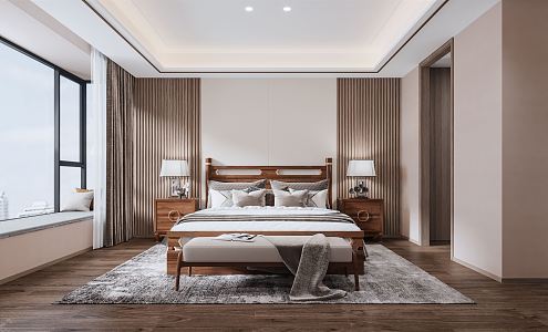 New Chinese-style master bedroom 3d model