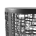 Modern Round Side Table With Intricate Metal Openwork Design And Sturdy Base
