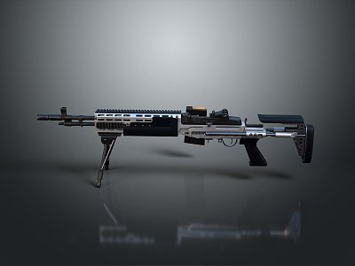 rifle semi-automatic rifle combat rifle battle rifle carbine war rifle attack rifle 3d model