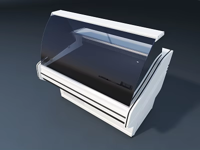 Stylish White Display Freezer With Curved Glass Door For Commercial Use 3d model