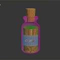 Clear Glass Bottle With Cork Stopper And Brown Powder Labeled CocoBitz