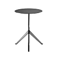 Two Modern Black Side Tables With Round Top And Geometric Support Legs 3d model