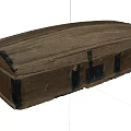 Vintage Wooden Chest With Textured Surface And Black Metal Hardware