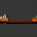 Orange Flat Deck Cargo Water Vessel With Commercial Equipment And Modern Design