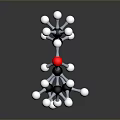 3D Molecular Structure Model with Carbon Chain Hydrogen and Oxygen Atoms