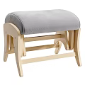 Modern Gray Padded Sofa Stool With Light Wooden Frame And Simple Design 3d model
