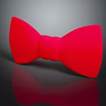 Red Bowtie Decorative Accessory Set for Home Decor on Black Background with Reflection 3d model