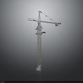 Tall Construction Tower Crane With Extended Boom And Metal Structure