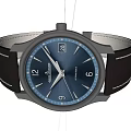 Elegant Luxury Watch With Blue Dial Blue Leather Strap And Silver Metal Case Design