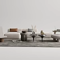 Quiet Sofa Tea Table Combination Sofa Coffee Table 3d model