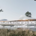Modern Corridor Frame Curve Corridor Frame Curve Landscape Structure Curve Restaurant Post Station Curve Exhibition Center 3d model