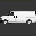 White Chevrolet Cargo Van With Sleek Design And Commercial Use Features 3d model