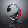 Modern Tech Device With Circular Design Red Illuminated Strip And Screen On Black Base 3d model