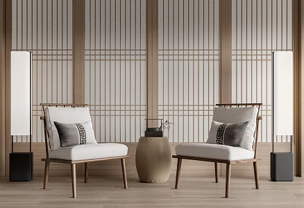 New Chinese Style Leisure Sofa Combination Leisure Chair 3d model