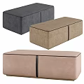Stylish Upholstered Storage Ottoman Bench in Gray Beige Pink Tones with Decorative Stitching