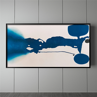 Modern abstract painting simple blue bedroom abstract decorative painting 3d model